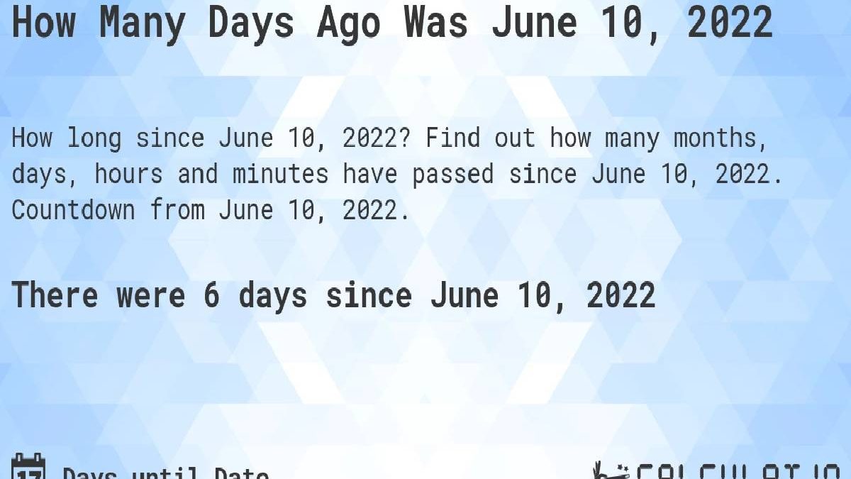 How Many Days Till June 10