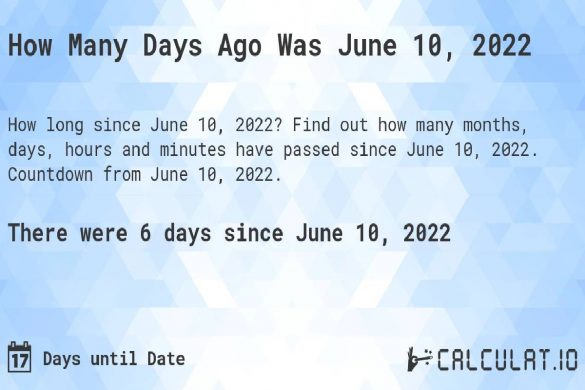 How Many Days Till June 10